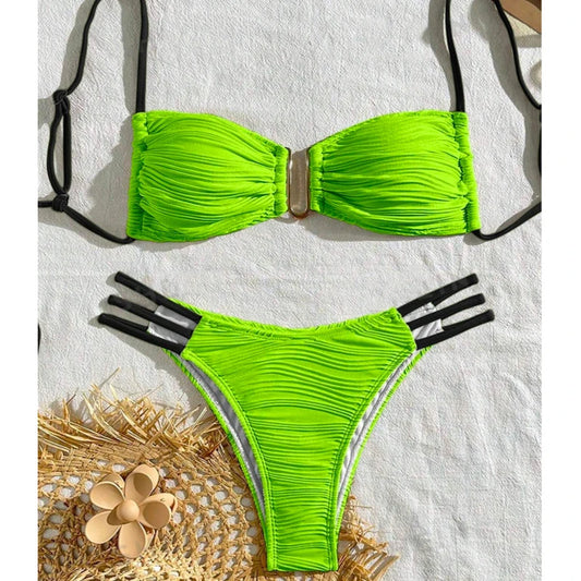 Bunter Push-Up-Bikini im brasilianischen Stil – ideal für Strand und Pool