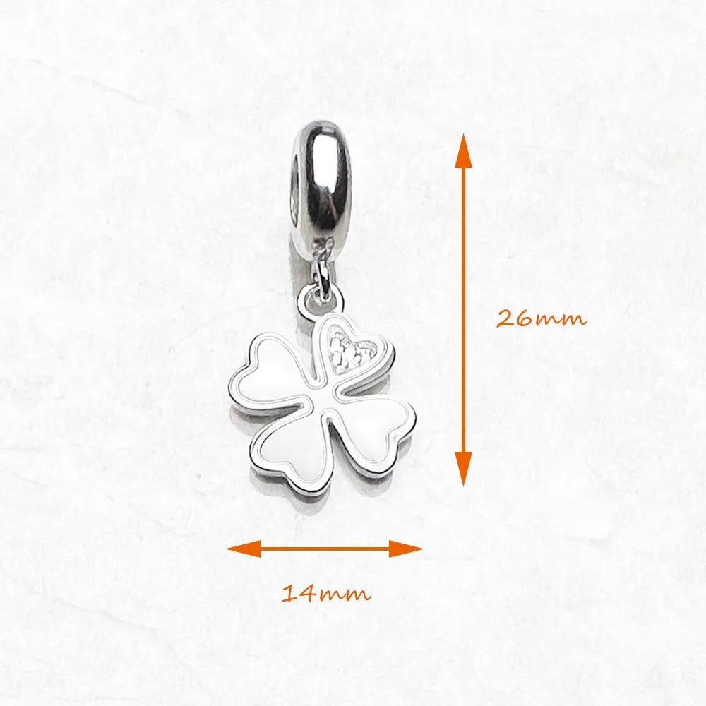 Damen-Charm-Anhänger Kleeblatt klassisch Glück aus Sterlingsilber