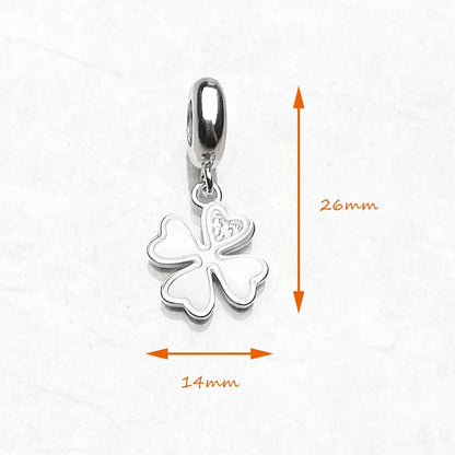 Damen-Charm-Anhänger Kleeblatt klassisch Glück aus Sterlingsilber