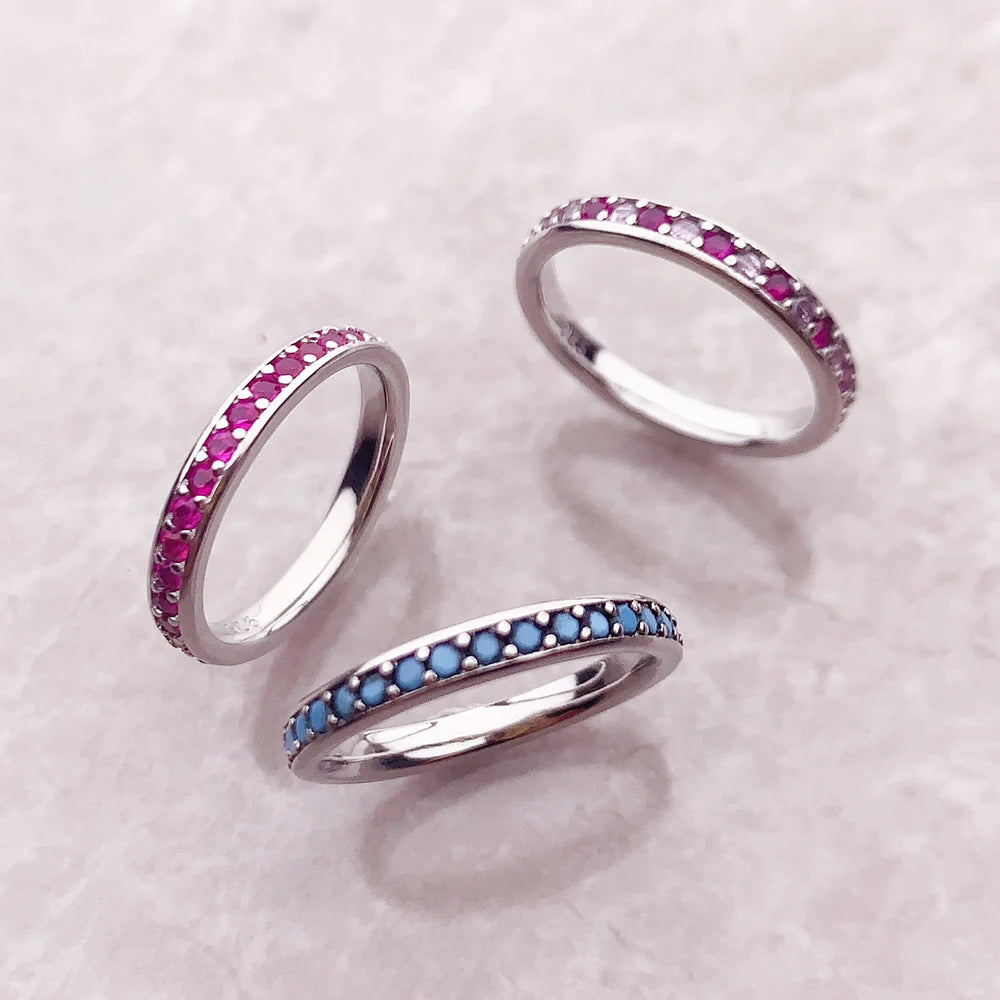 Damen-Ring Eleganz bunte Steine aus Sterlingsilber