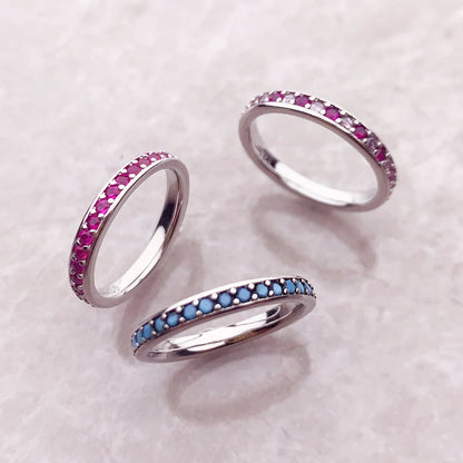 Damen-Ring Eleganz bunte Steine aus Sterlingsilber