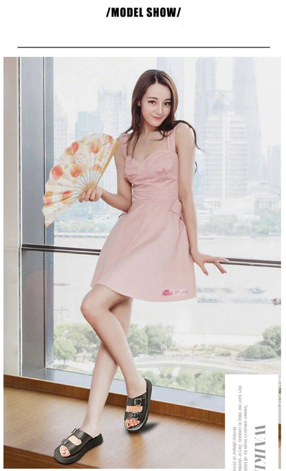 2025 frauen Hausschuhe Sommer Echtes Leder Rutschen Frauen Fashion Square taste Flache Sandalen Damen Outdoor Casual Flip-Flops