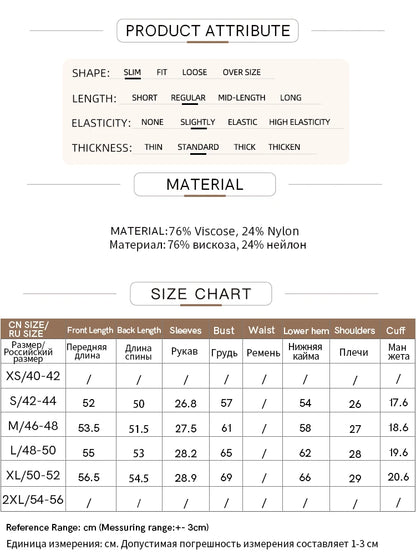 Produktattribute- und Materialtabelle für Damen-Strickpullover mit Viskose- und Nylonmischung