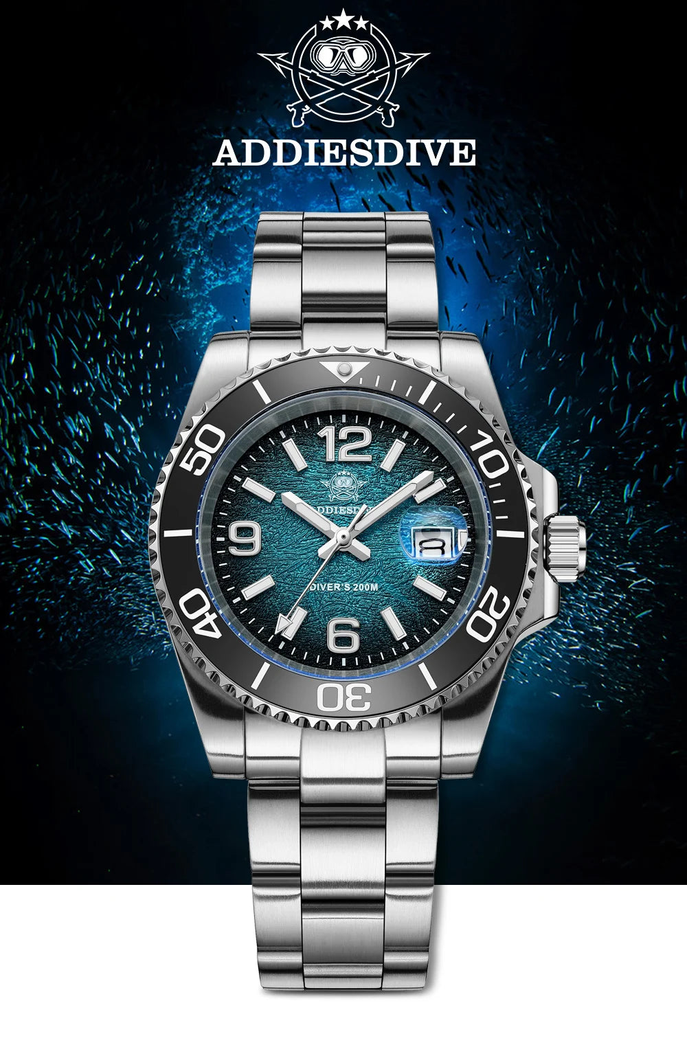 Herren-Taucheruhr 41 mm mit BGW9-Leuchtzeigern und 20 Bar