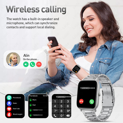 LIGE 2025, Smart Uhren Männer Frauen Voller Touchscreen Drahtlose Anruf Wasserdichte Sport Fitness Tracker Smartwatch Dame Reloj Mujer