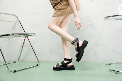 Aiyuqi Sandalen Frauen echtes Leder 2024 neue Sommer offene Frauen Strands andalen Keil Mode Damen Sandalen
