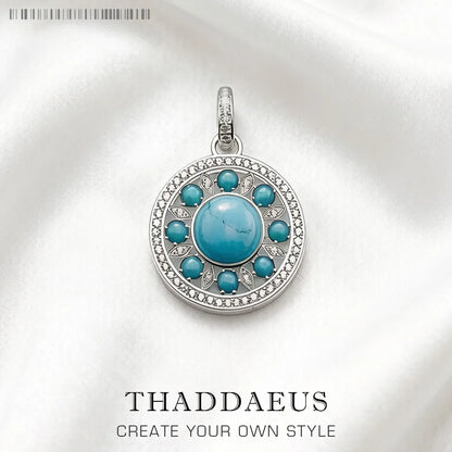 Damen-Charm-Anhänger Ornament blau trendig aus Sterlingsilber
