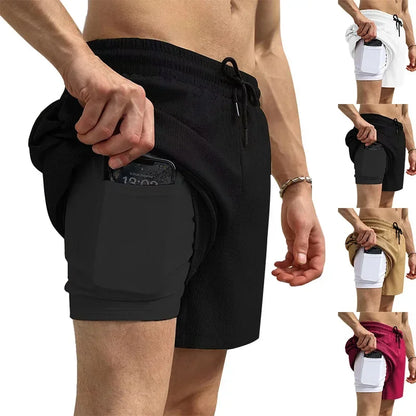 Leichte Herren-Sportshorts aus Eisseide – lockere, knielange Sommerhose in Schwarz
