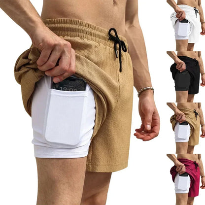 Leichte Herren-Sportshorts aus Eisseide – lockere, knielange Sommerhose in Schwarz