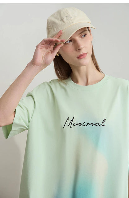 Damen Sommer T-Shirt mit lockerer Passform und buntem Farbverlauf