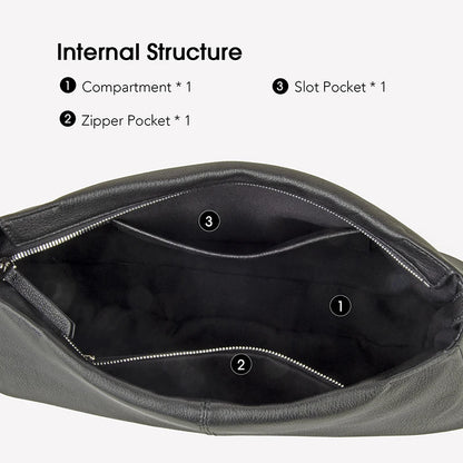 Echt Leder Hobo Schultertasche - Fassungsvermögen