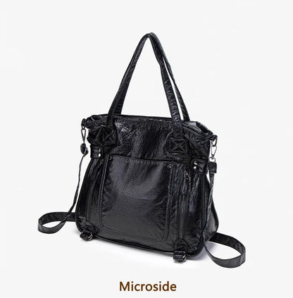 Damen-Handtasche aus weichem Leder mit Mehrfachfächern Große Umhängetasche mit Top-Griff