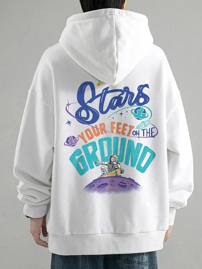 Herbst Cartoon Astronaut Gedruckt Hoodies Für Männer Neue Hip Hop Mode Streetwear Mit Kapuze Sweatshirt Y2K Vintage Pullover Hoody