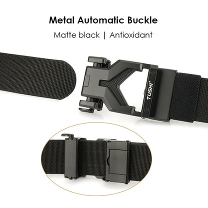Herren-Gürtel Elastischer 3,8 Zentimeter Breite Gurtband Mit Metall-Schnalle Und Automatikverschluss