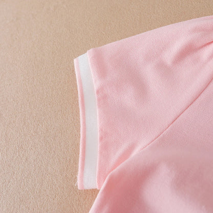 Mädchen Sommerkleid 2024 Turn-Down Kragen Kleidung Kinder adrette Stil bestickte Schule Sommerkleid Kinder 5-12 Jahre