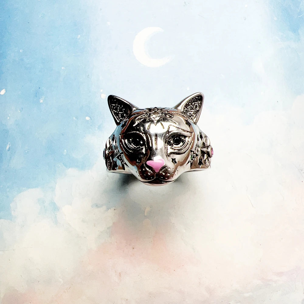 Damen-Ring Magic Cat Böhmen II aus Sterlingsilber