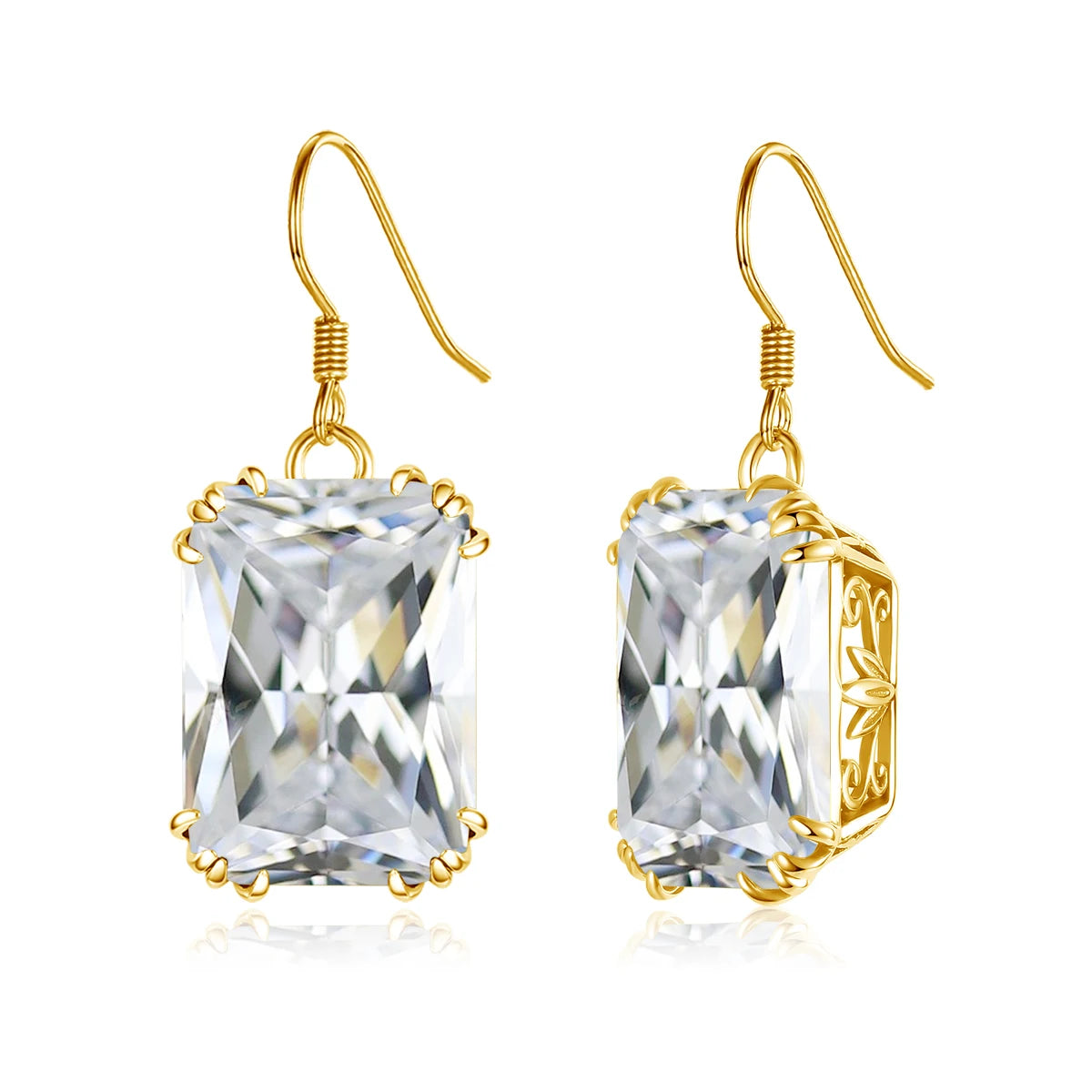 Damen-Tropfenohrringe aus 18K Goldplattierung mit synthetischem Rubin 13x18 mm für besondere Anlässe