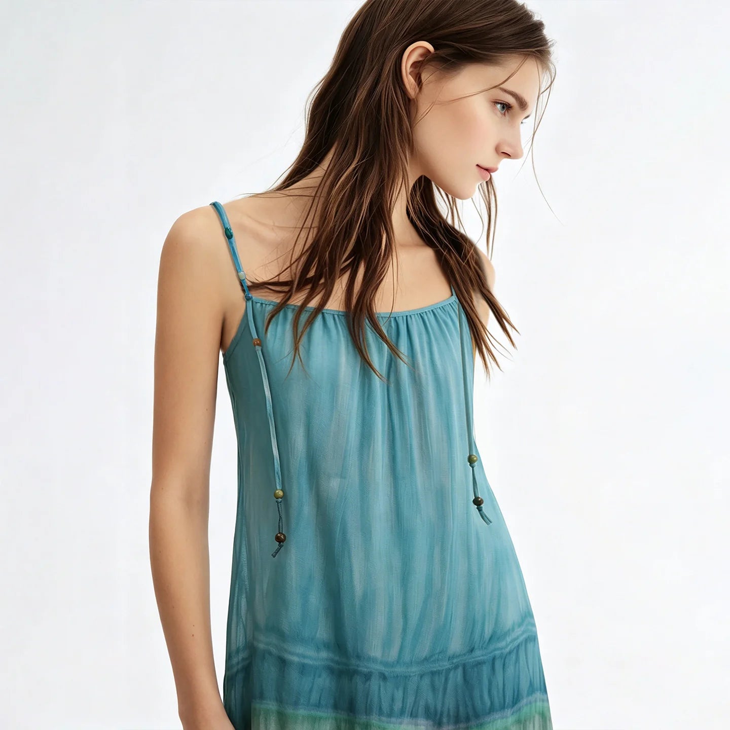 Frisches Tie Dye Damenkleid Leichter Stoff Ideal Für Reisen