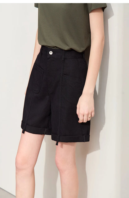 Minimalismus Baumwoll Jeans – Vintage Retro Fashion Shorts für Frauen