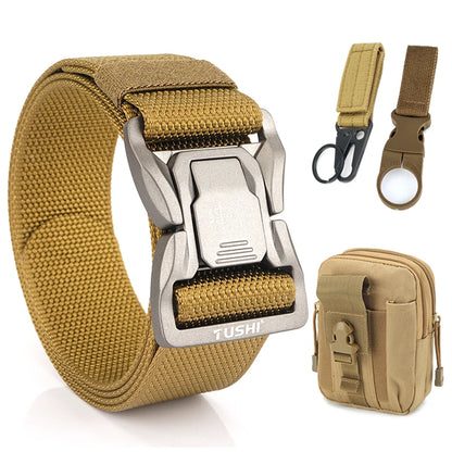 VATLTY New 4.3cm Tactical Outdoor Belt Tight Nylon Aluminum Buckle Quick Release Men's Military Belt Casual Wide Waistband Male