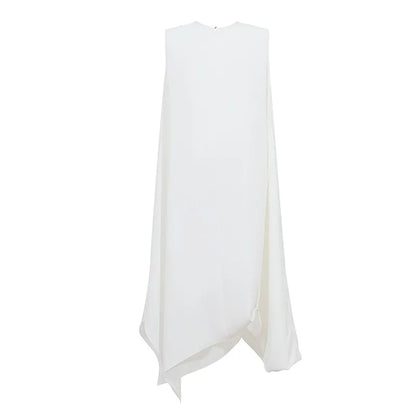Sommerkleid Damen Armenlos Mit Plissee Und Taillenakzent