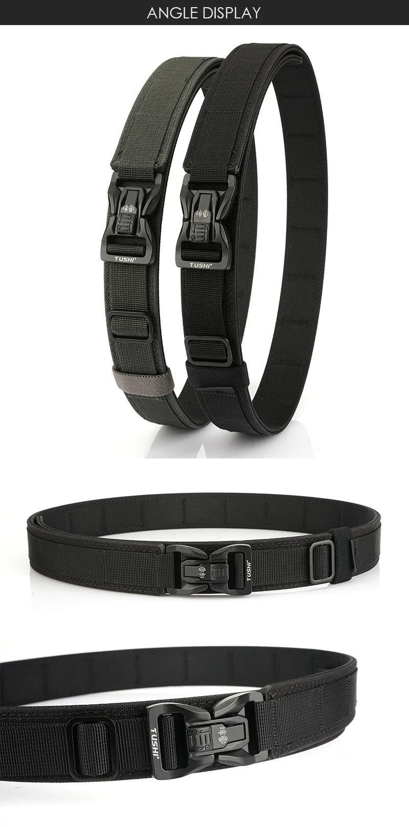 Herren-Taktischer Gürtel aus Nylon mit Metall-Schnellverschluss, Robuster Militärstil, 3,8 cm Breite
