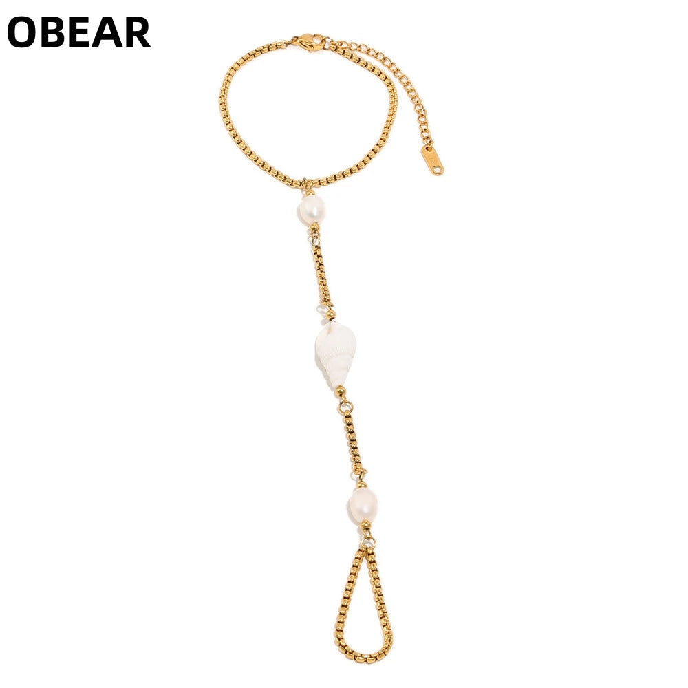 Damen-Armband mit Muschelperlen im Boho-Stil