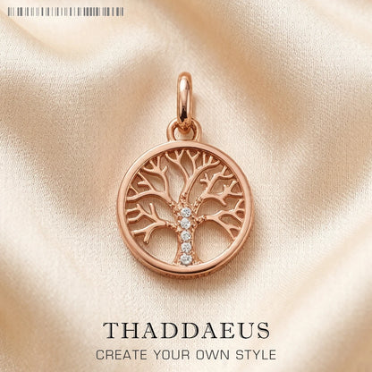 Damen-Charm-Anhänger kleiner Baum romantisch Frühling aus Sterlingsilber