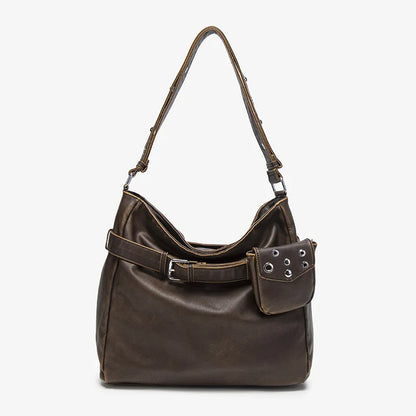 Damen-Schultertasche Vielseitig Geeignet für Alltag in stilvoller Form aus weichem Leder