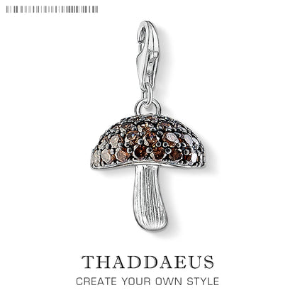 Damen-Charm-Anhaenger Pilz mit CZ-Pave aus Sterlingsilber