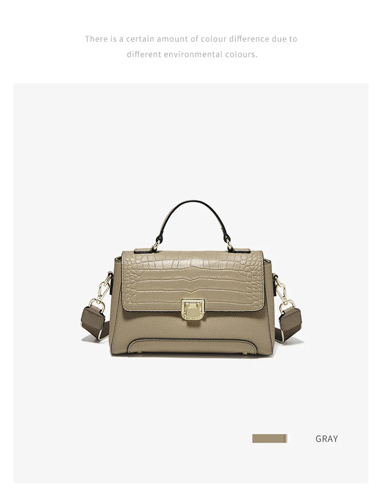 Damen Schultertasche aus Echtem Leder Simple Crossbody