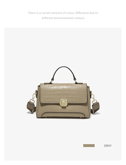 Damen Schultertasche aus Echtem Leder Simple Crossbody