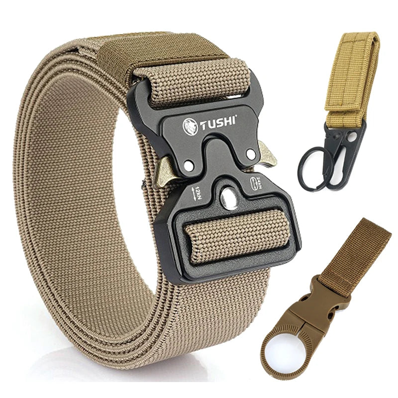Herren-Taktischer Gürtel Aus Nylon Mit Aluminium-Schnalle Und Schnellverschluss Alltagstauglich
