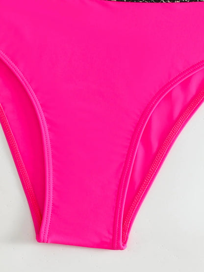 Silberner Push-Up-Bikini mit Strasssteinen – Sexy Badeanzug für Damen am Strand oder Pool