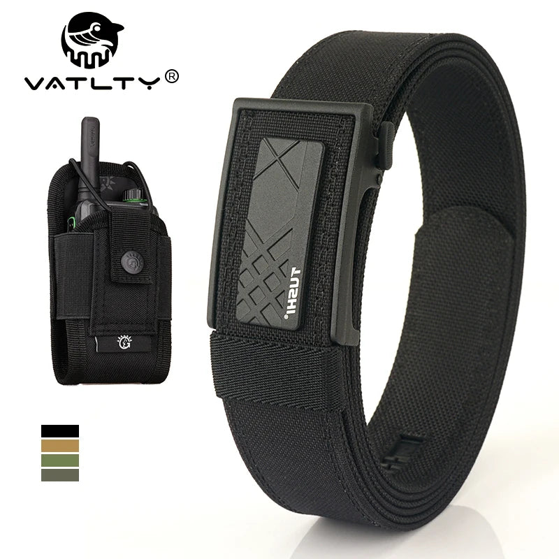 VATLY Multifunktions Tactical Gürtel Herren Nylon Rigid Automatik-Schnalle