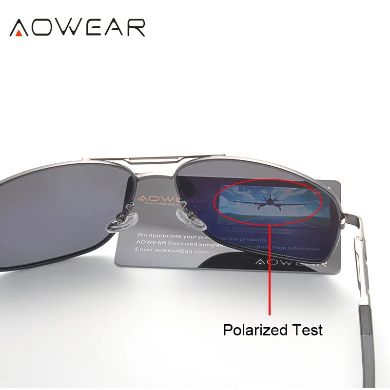 AOWEAR Vintage-Spiegel-Polarisierte Sonnenbrille für Herren und Damen, UV400, Retro-Sonnenbrille, hochwertige Fahrbrille mit Etui