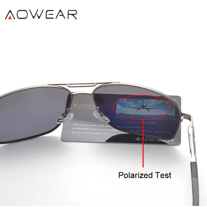 AOWEAR Vintage-Spiegel-Polarisierte Sonnenbrille für Herren und Damen, UV400, Retro-Sonnenbrille, hochwertige Fahrbrille mit Etui