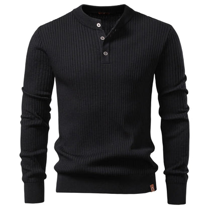 Premium Herren Strick Polo Pullover Slim Fit Kragen
