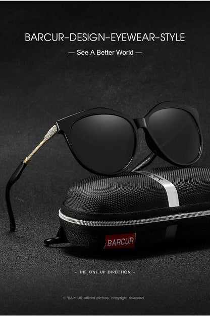 Damen-Sonnenbrille Cat Eye oval Farbverlauf UV400 polarisiert Basis