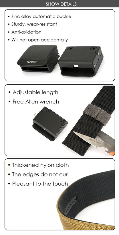 VATLY EDC Tactical Gürtel Herren Nylon Rigid mit Automatik-Schnalle