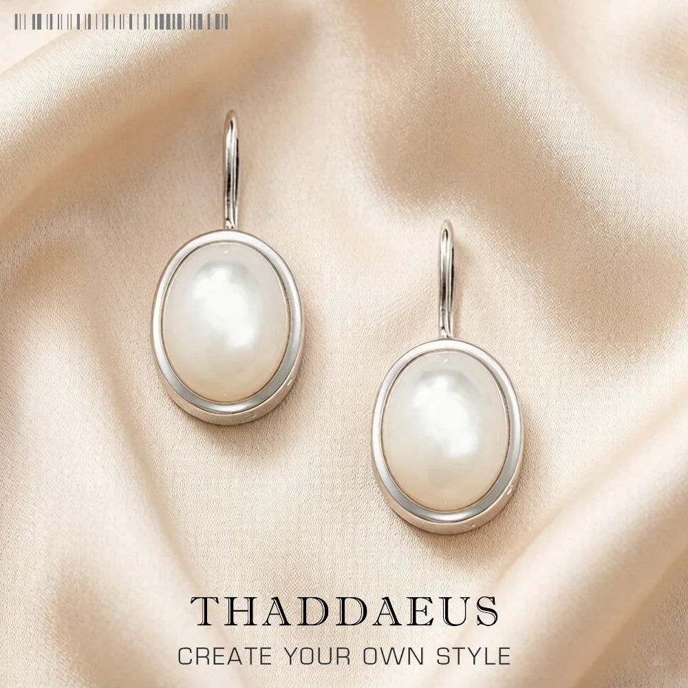 Damen-Ohrtropfen oval elegant aus Sterlingsilber