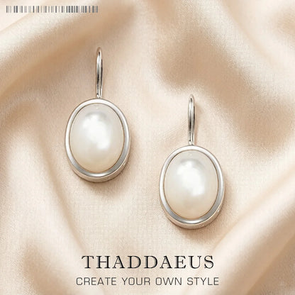 Damen-Ohrtropfen oval elegant aus Sterlingsilber