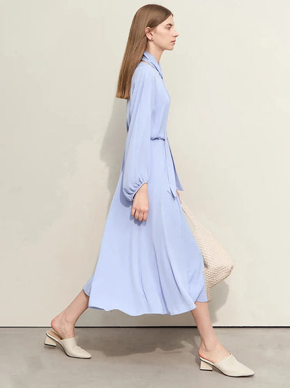 Zeitloses Damenkleid Aus Chiffon Mit Laternenärmeln Bürodamen