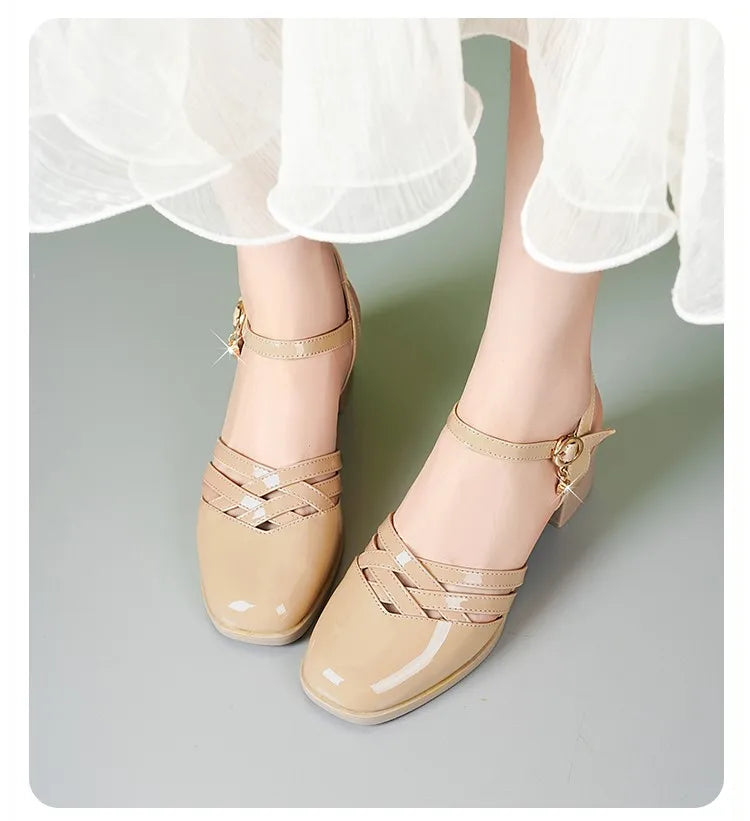 AIYUQI Gladiator-Sandalen, Sommer 2022, neue Damen-Sandalen aus echtem Leder, geschlossene Zehen, große modische Sandalen für Damen