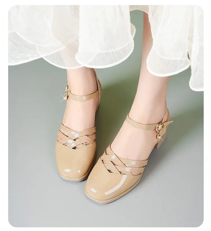 AIYUQI Gladiator-Sandalen, Sommer 2022, neue Damen-Sandalen aus echtem Leder, geschlossene Zehen, große modische Sandalen für Damen