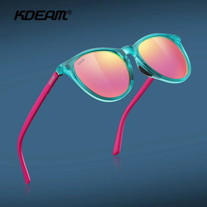 Damen-Sonnenbrille oval Retro polarisiert rutschfest Nasenpads Vintage