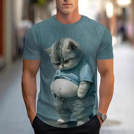 Hochwertiges Herren-T-Shirt in Übergröße mit kurzen Ärmeln und Henley-Ausschnitt – ideal für den Sommer.