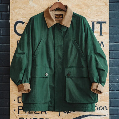 Herren Retro Safari Jacke mit mehreren Taschen im klassischen Stil