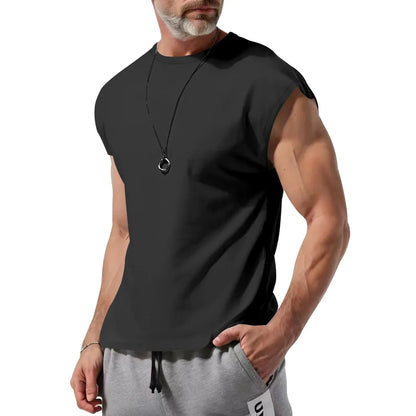 Eng anliegendes Herren-Unterhemd aus Baumwolle – schweißabsorbierend und ideal für Fitness und Sport im Sommer.