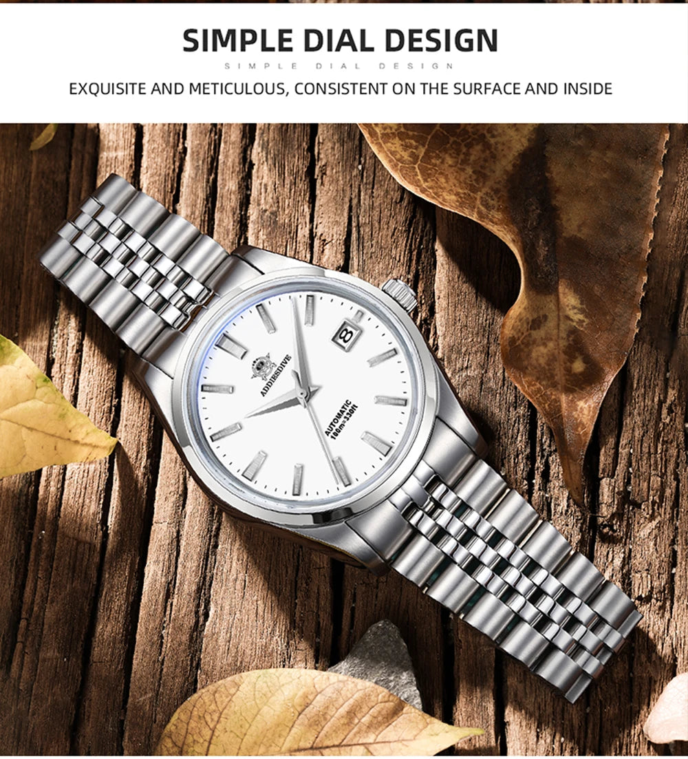 Herren-Vintage-Automatikuhr mit Sunburst-Zifferblatt und NH35A
